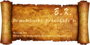 Brandeiszki Krisztián névjegykártya